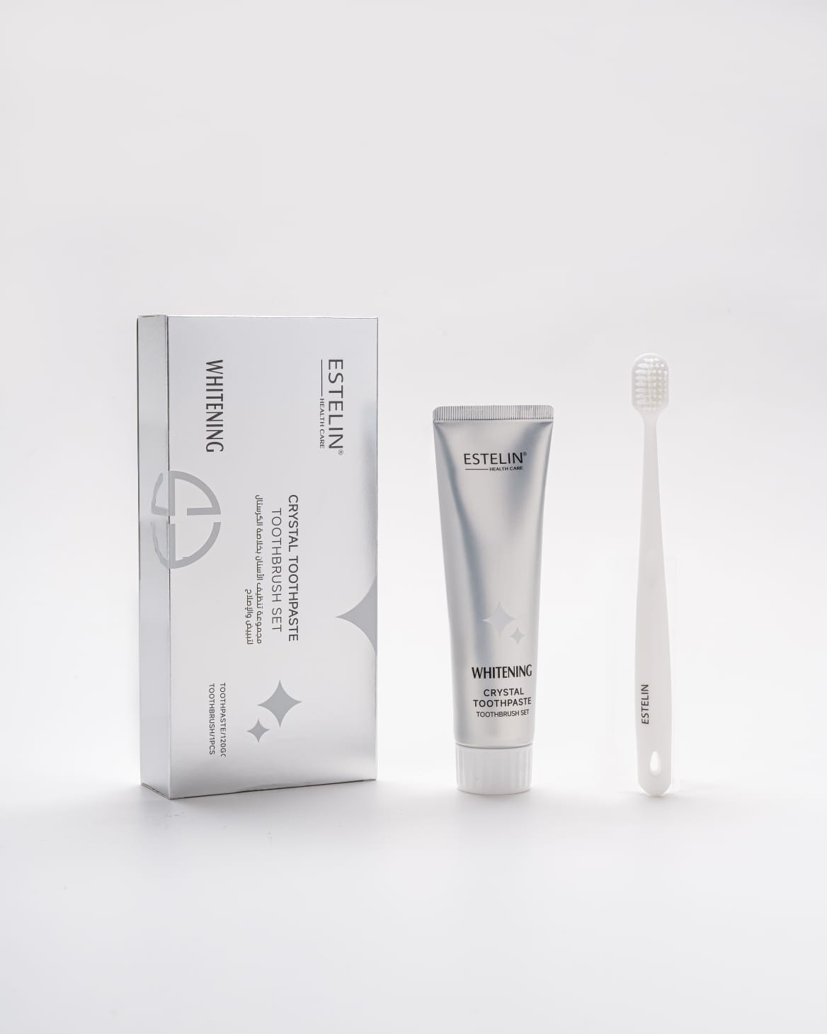 ESTELIN Whitening Crystal Toothpaste & Toothbrush Set – Advanced Enamel Care & Instant Brightening Formula