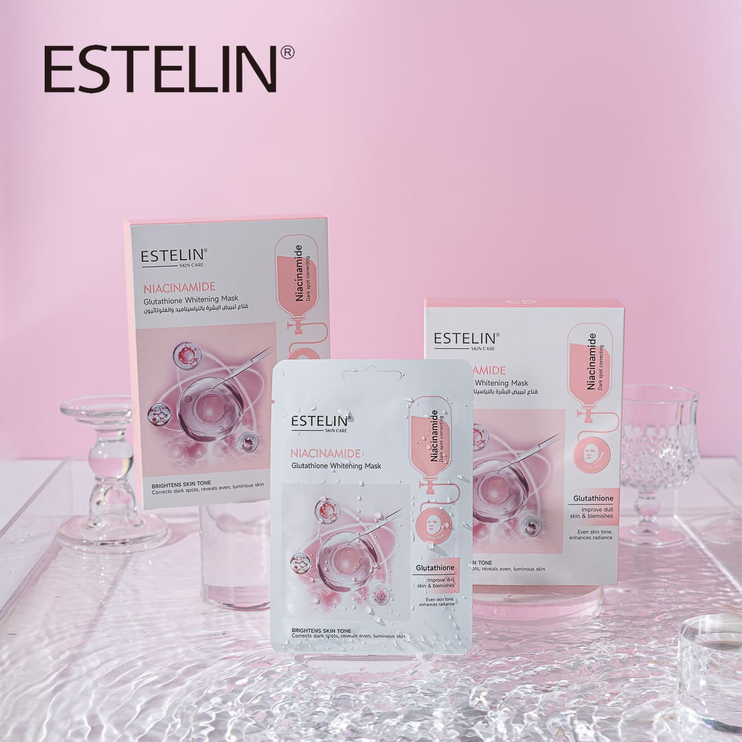 Estelin Niacinamide + Glutathione Whitening Mask | Brightening, Anti-Dullness & Skin Tone Correcting Sheet Mask