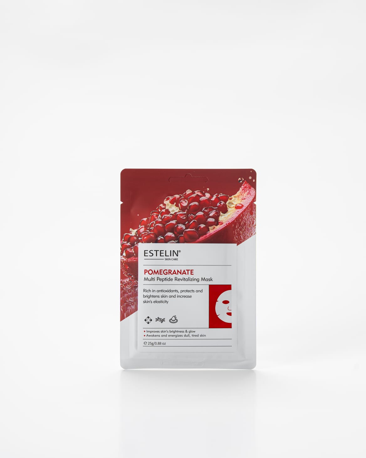 Estelin Pomegranate + Multi Peptide Revitalizing Mask | Anti-Aging, Brightening & Firming Sheet Mask