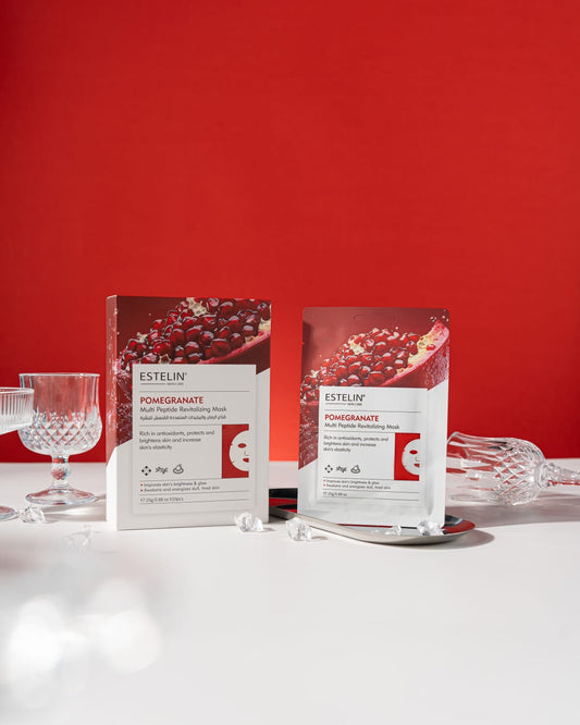 Estelin Pomegranate + Multi Peptide Revitalizing Mask | Anti-Aging, Brightening & Firming Sheet Mask