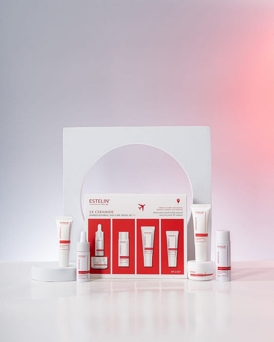 ESTELIN 5X Ceramide Barrier Repairing Skin Care Travel Set – 5-in-1 Deep Hydration & Skin Barrier Strengthening Kit