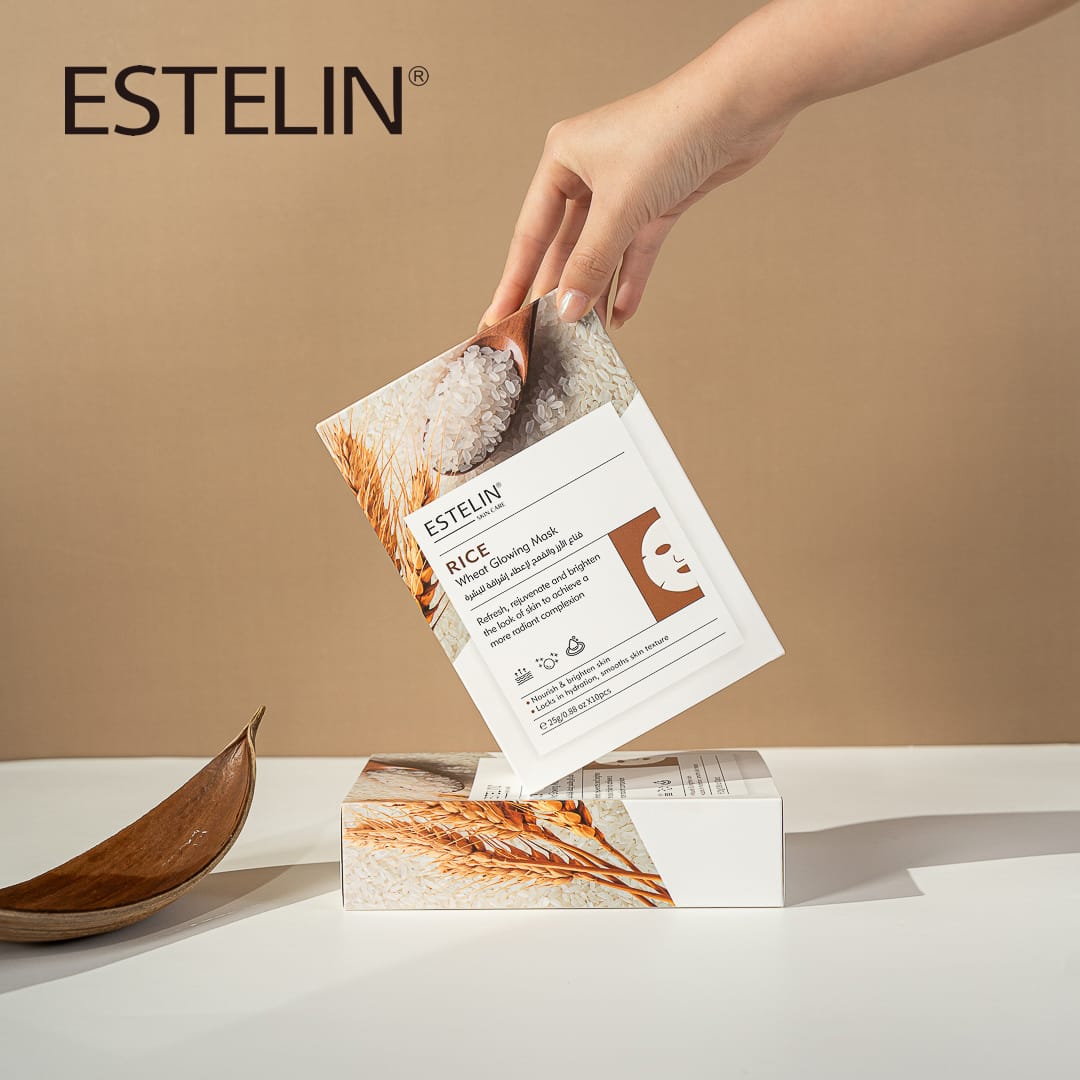ESTELIN Rice & Wheat Glowing Mask – Brightening, Hydrating & Revitalizing Sheet Mask