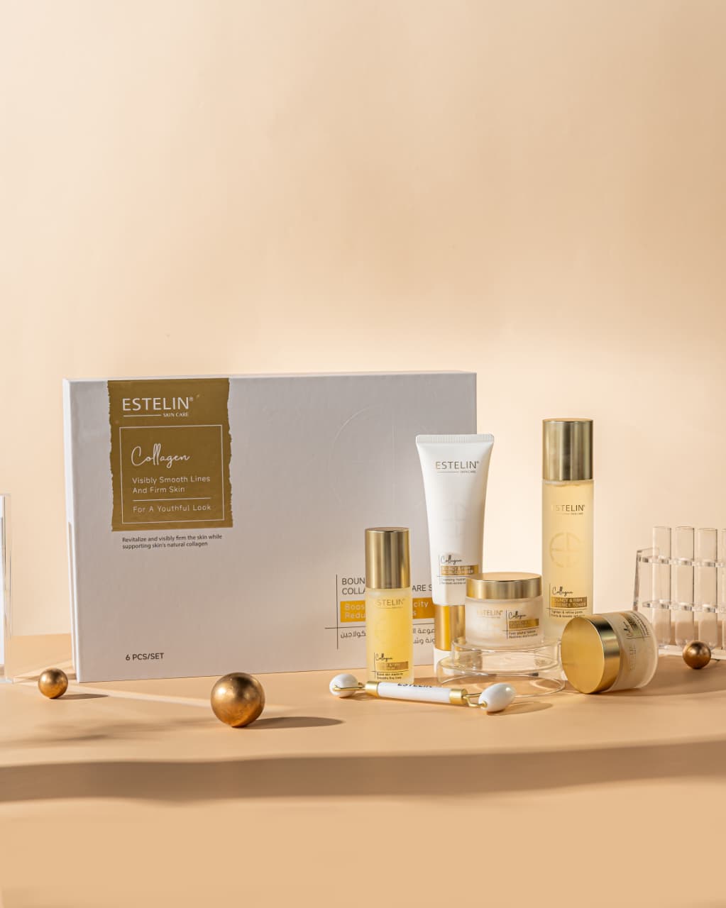 Estelin Collagen Bouncy & Firm Complete Skincare Set | 6-in-1 Anti-Aging, Hydrating & Firming Collection