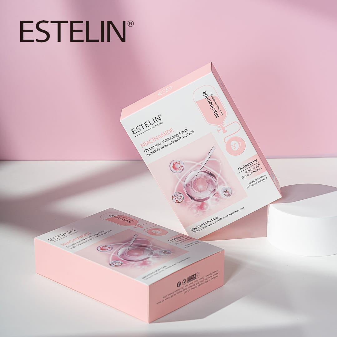 Estelin Niacinamide + Glutathione Whitening Mask | Brightening, Anti-Dullness & Skin Tone Correcting Sheet Mask
