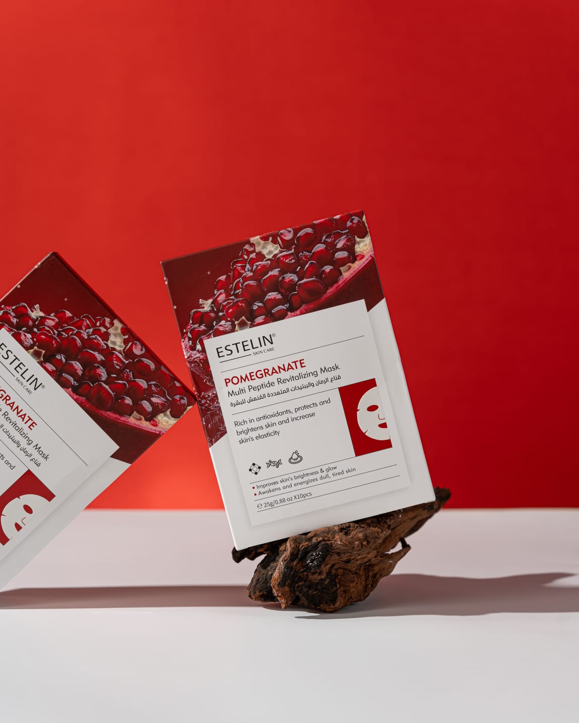 Estelin Pomegranate + Multi Peptide Revitalizing Mask | Anti-Aging, Brightening & Firming Sheet Mask