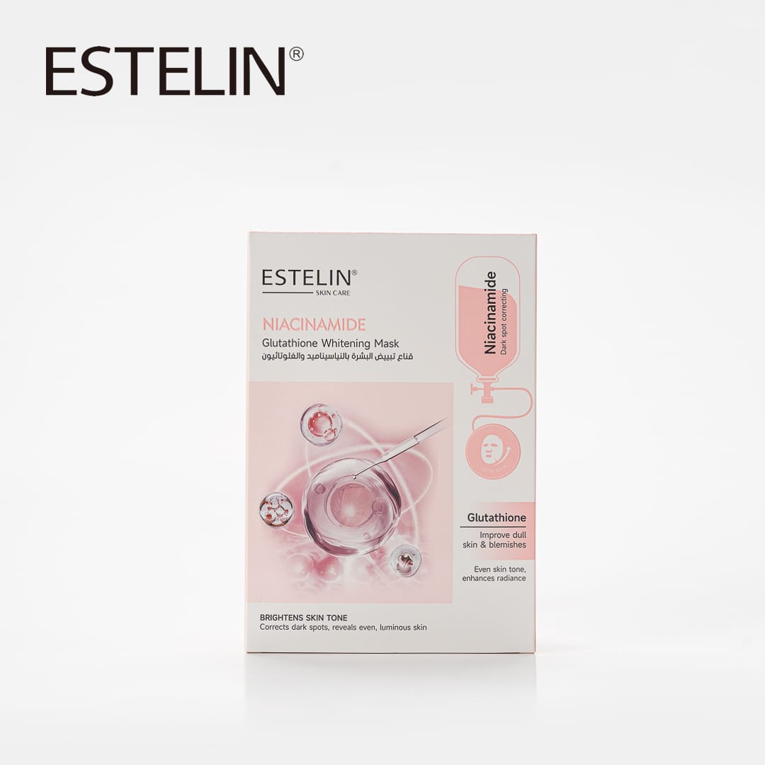 Estelin Niacinamide + Glutathione Whitening Mask | Brightening, Anti-Dullness & Skin Tone Correcting Sheet Mask