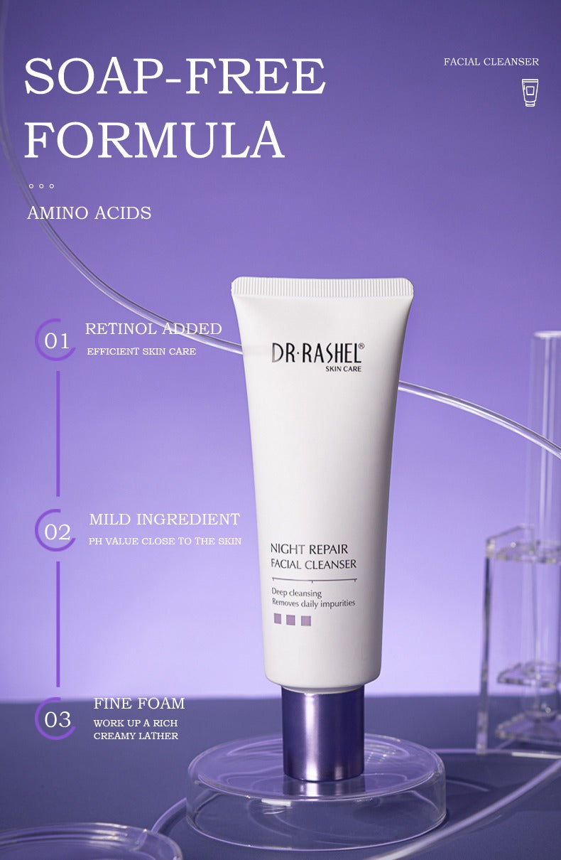 Dr Rashel Night Repair Facial Cleanser – 100ml Advanced Night Recovery Formula – Deep Cleansing, Hydration & Skin Renewal