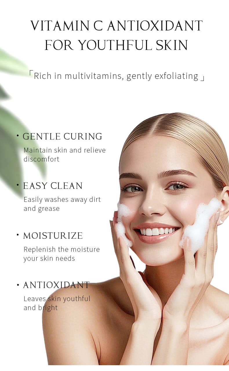 Dr Rashel Vitamin C Brightening Facial Cleanser – Deep Cleansing, Glow Boosting & Skin Tone Refining Face Wash (100g)