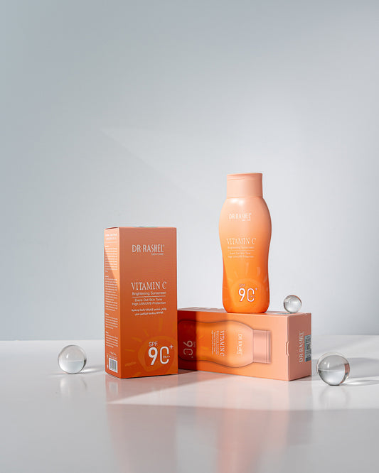 DR RASHEL Vitamin C Brightening Sunscreen SPF 90+ PA++ – High UVA/UVB Protection, Evens Out Skin Tone, Brightening Daily Sunblock