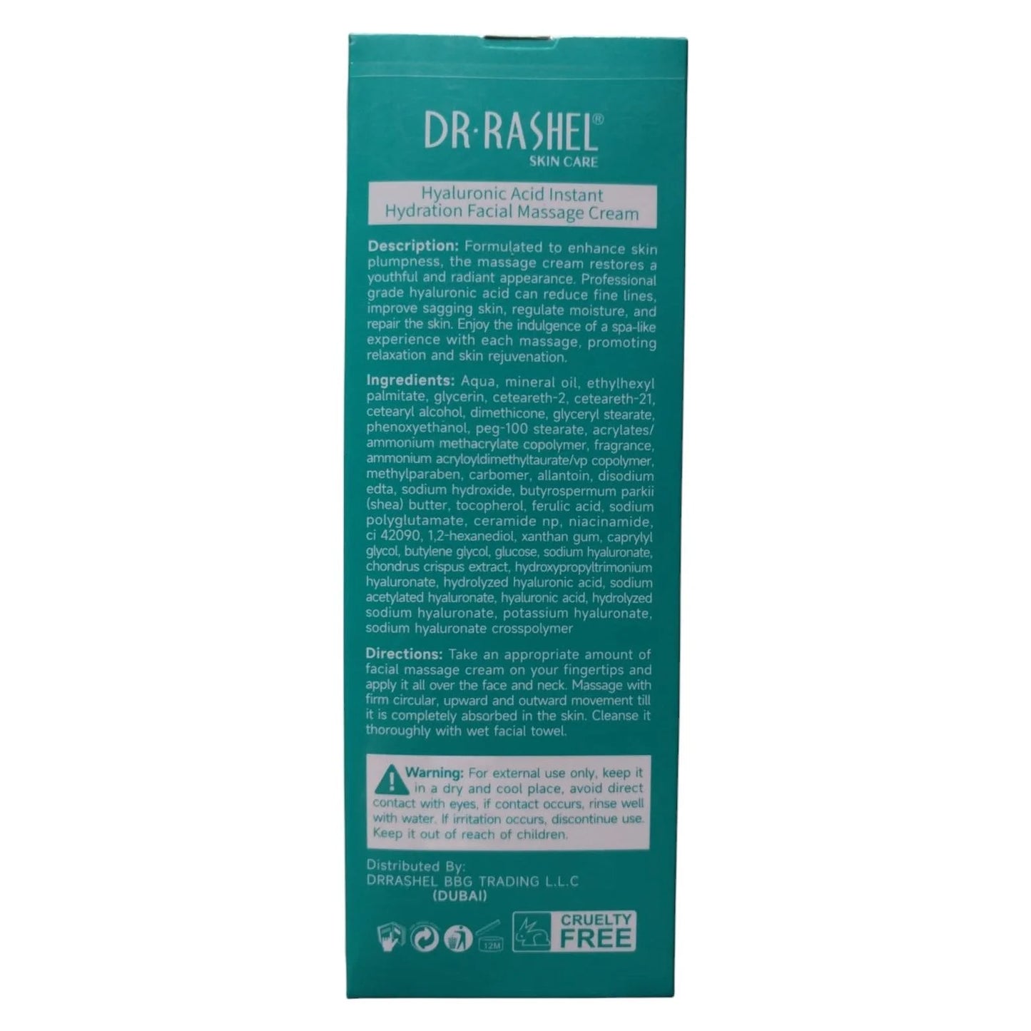 Dr Rashel Hyaluronic acid Instant Hyderation Facial Massage Cream 130g