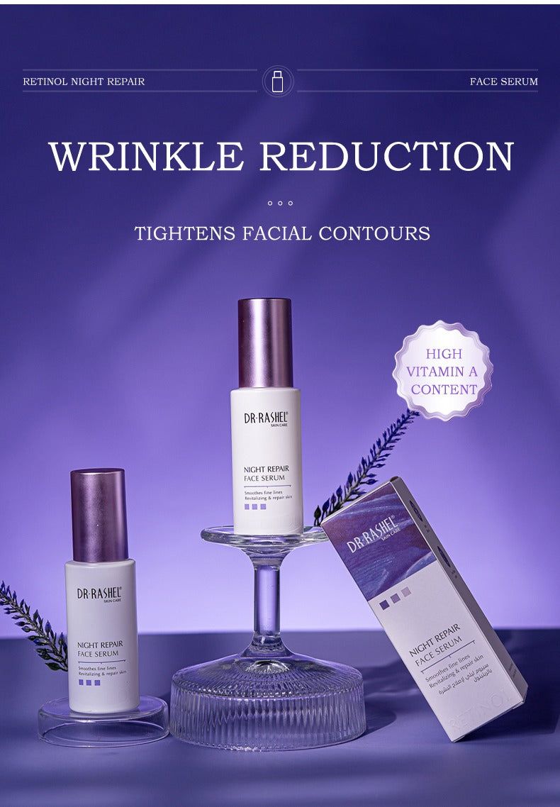 Dr Rashel Night Repair Face Serum – 50ml Advanced Overnight Recovery Serum with Niacinamide, Hyaluronic Acid & Antioxidants