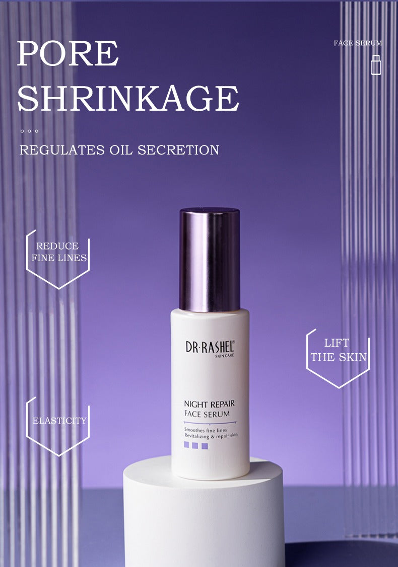 Dr Rashel Night Repair Face Serum – 50ml Advanced Overnight Recovery Serum with Niacinamide, Hyaluronic Acid & Antioxidants
