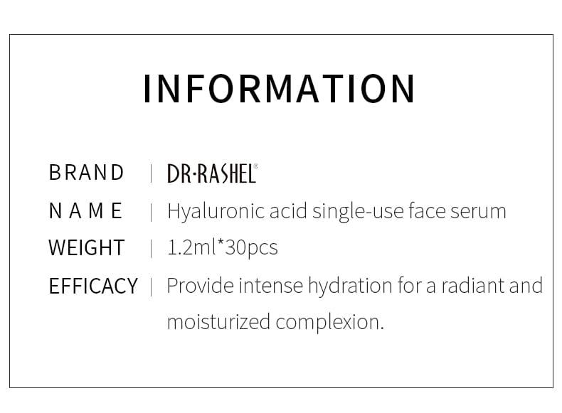 Dr Rashel Hyaluronic Acid Single-Use Face Serum – Deep Hydration & Skin Plumping Mini Ampoule (2ml)
