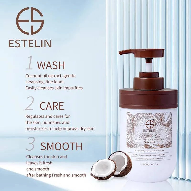 Estelin Coconut Oil & Vitamin E ultra moisture & nourishes body wash