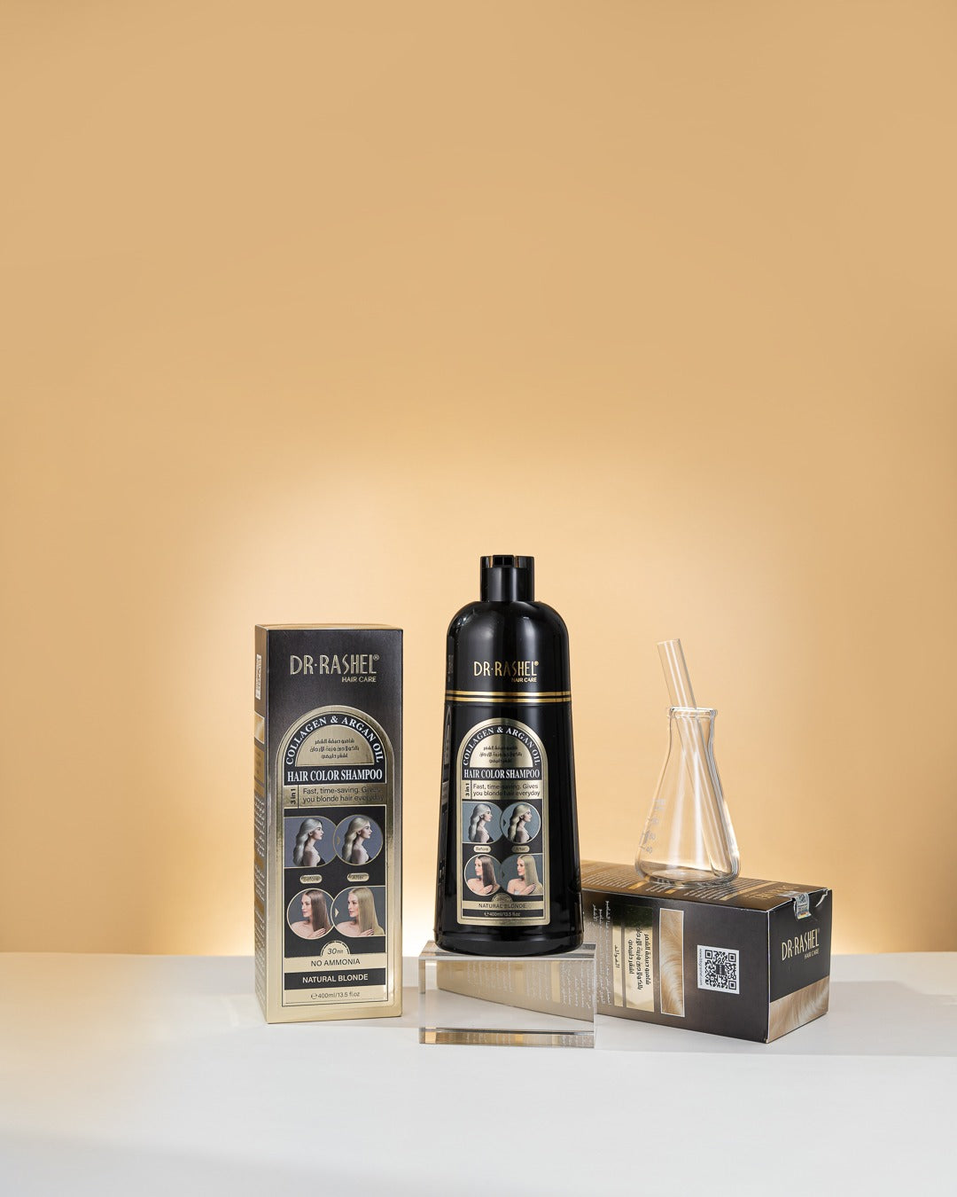 Dr Rashel 3-in-1 Hair Color Shampoo – Ammonia-Free with Collagen & Argan Oil (400ml)