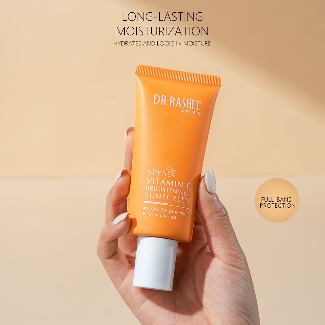 Dr Rashel Vitamin C Brightening Sunscreen SPF 50 – Daily Sun Protection with Glow-Boosting Formula (60g)
