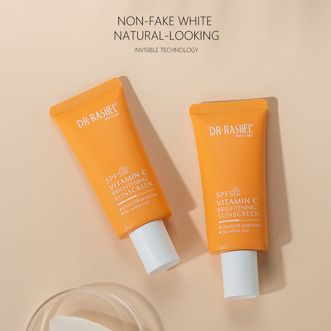 Dr Rashel Vitamin C Brightening Sunscreen SPF 50 – Daily Sun Protection with Glow-Boosting Formula (60g)