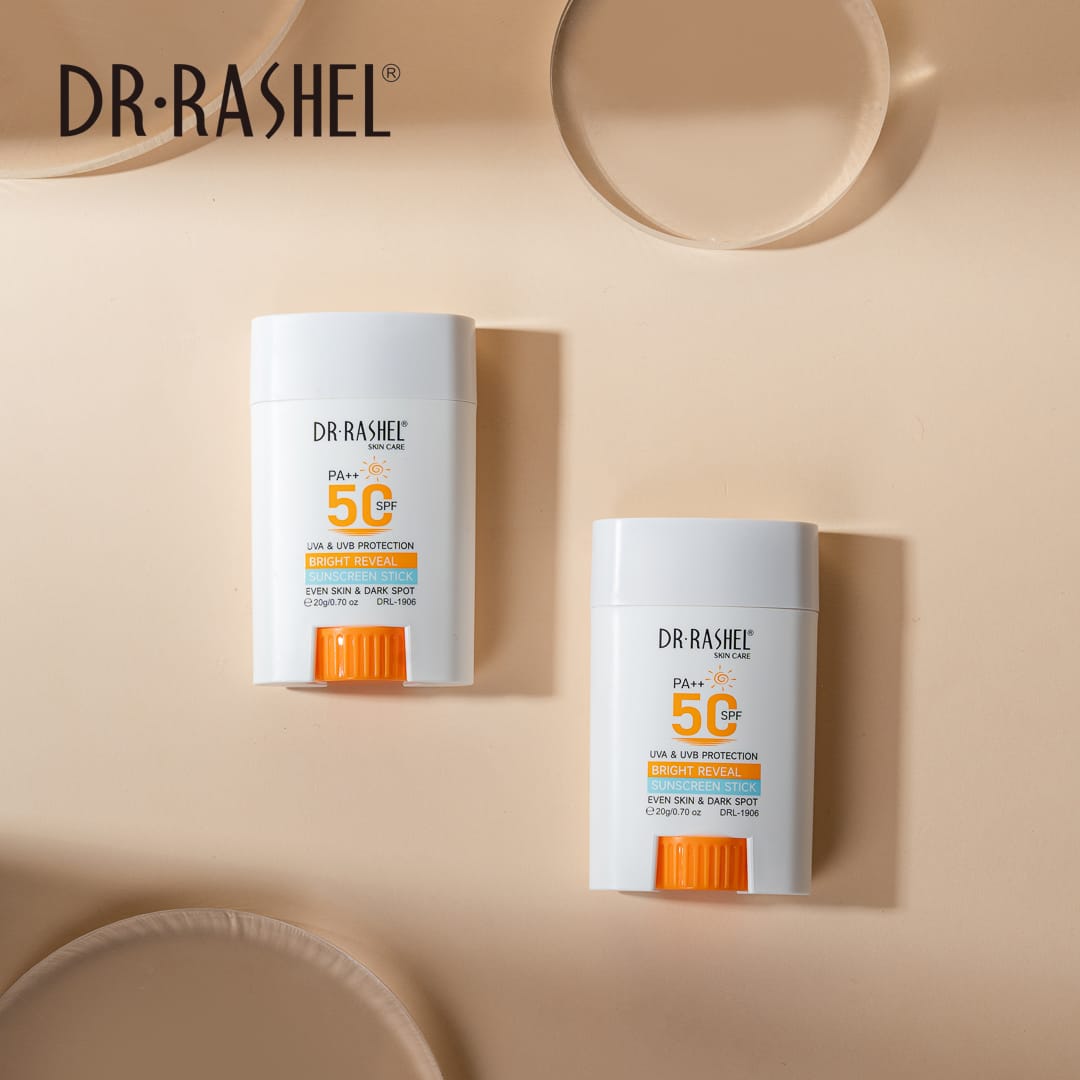 Dr Rashel Bright Reveal Sunscreen Stick – UVA + UVB Protection with Skin Brightening & Anti-Dullness Formula (20g)