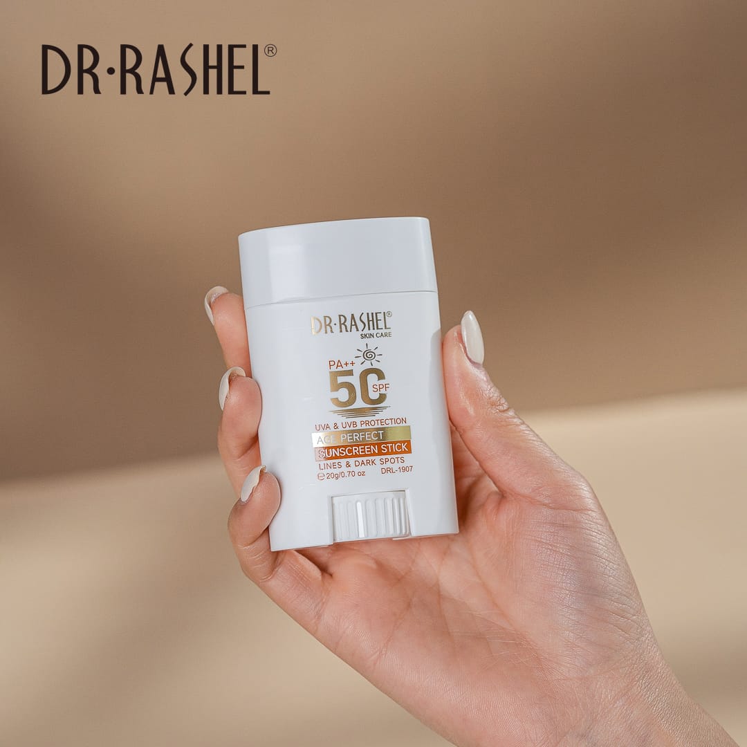 Dr Rashel UVA + UVB Age Perfect Sun Protection Stick – Invisible Broad Spectrum SPF with Anti-Aging Care (20g)