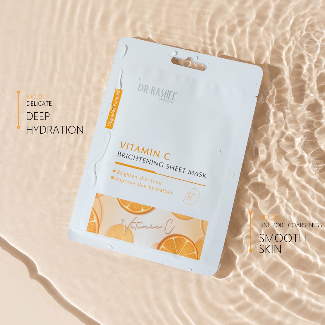 Dr Rashel VC Vitamin C Brightening Sheet Mask – Instant Glow, Hydration & Skin Tone Correction Facial Treatment
