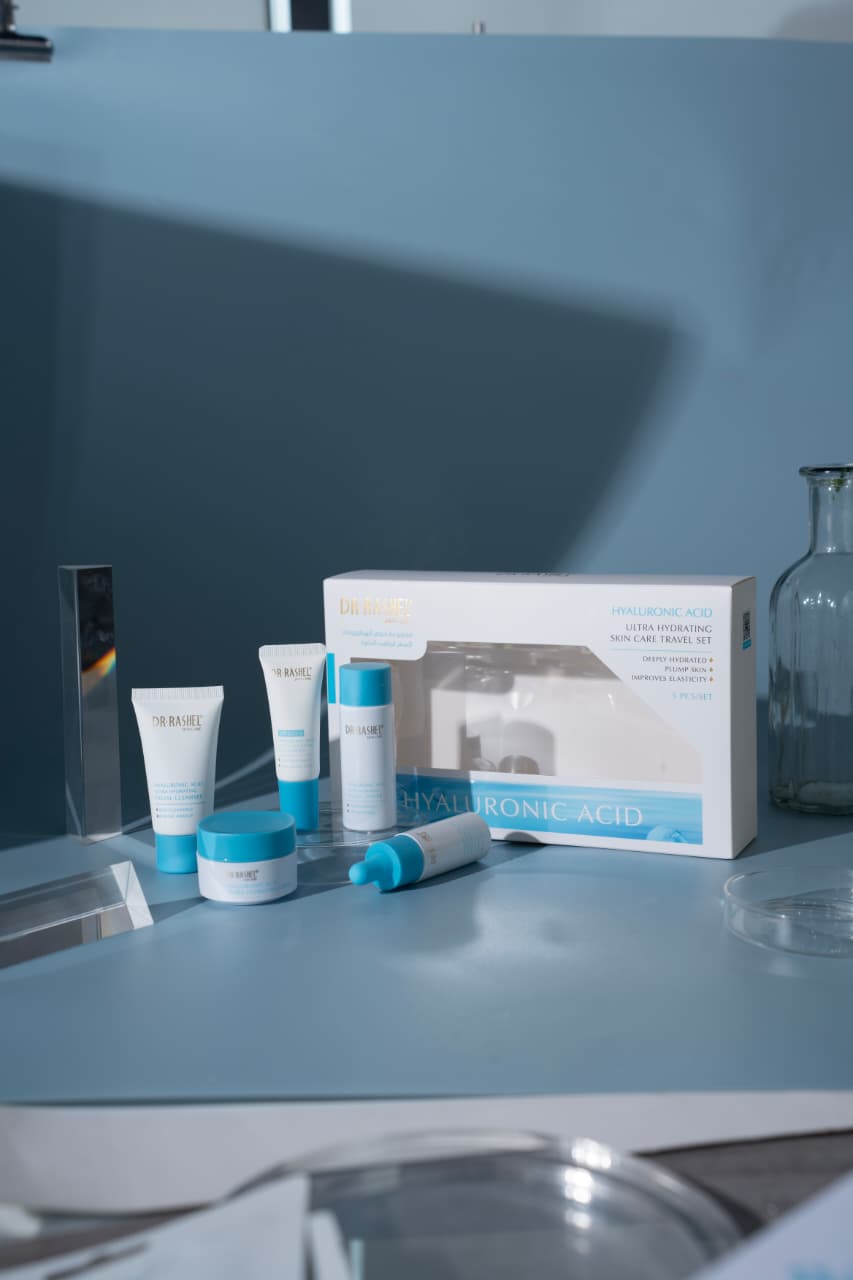 Dr Rashel Hyaluronic Acid Ultra Hydrating Skin Care Travel Set – 5 Pcs | Deep Moisturizing, Plump & Elastic Skin