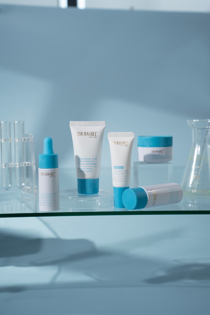 Dr Rashel Hyaluronic Acid Ultra Hydrating Skin Care Travel Set – 5 Pcs | Deep Moisturizing, Plump & Elastic Skin