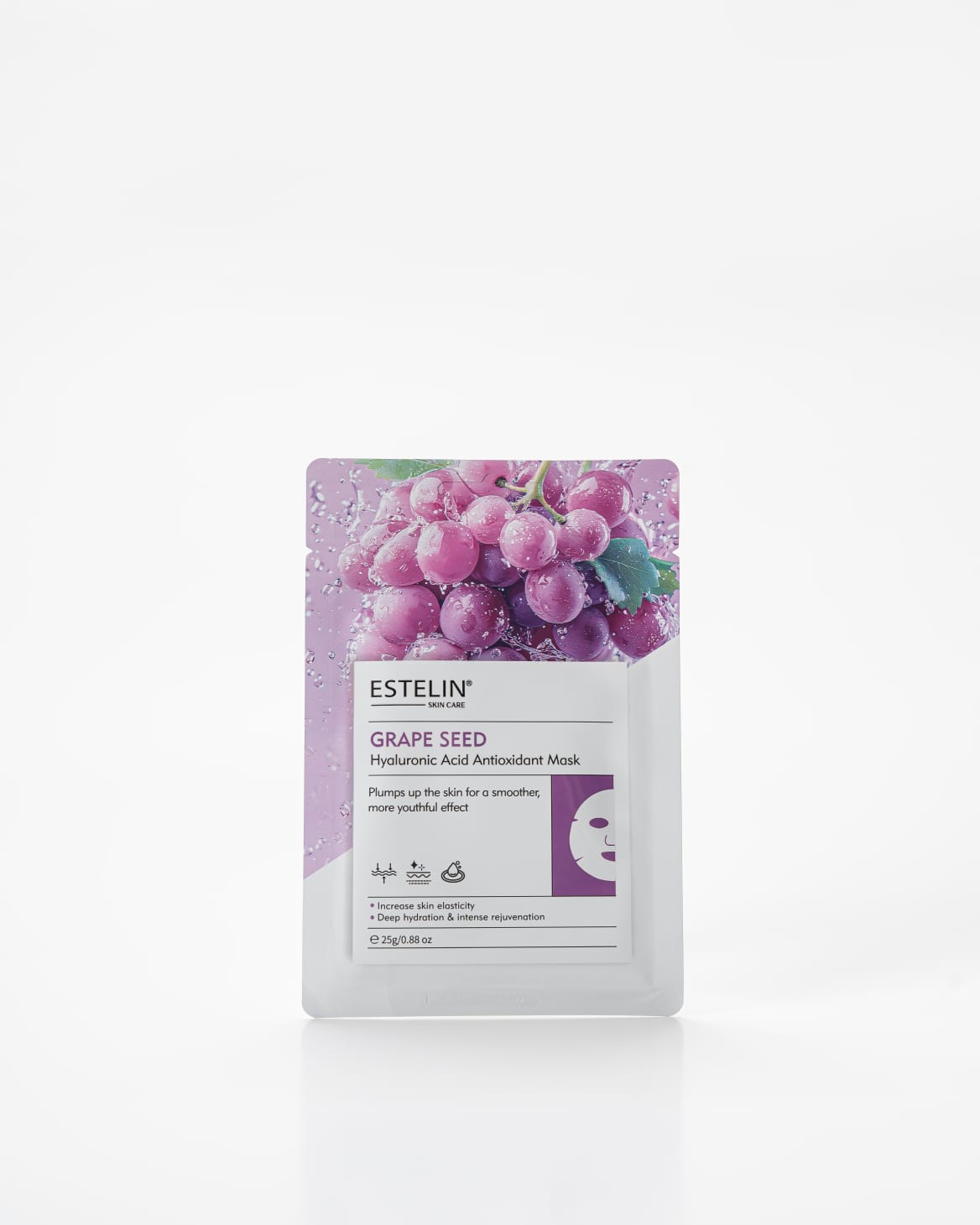 Estelin Grape Seed Hyaluronic Acid Antioxidant Mask | Plumping, Hydrating & Youthful Glow Sheet Mask
