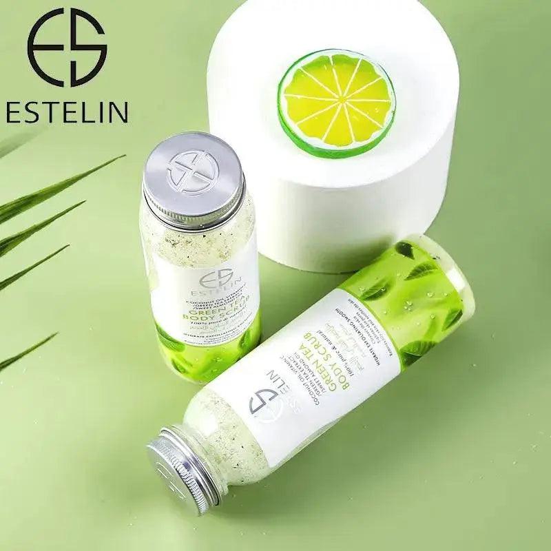 Estelin Bath Salt Soothing Body Scrub Exfoliating - Green Tea - 200g