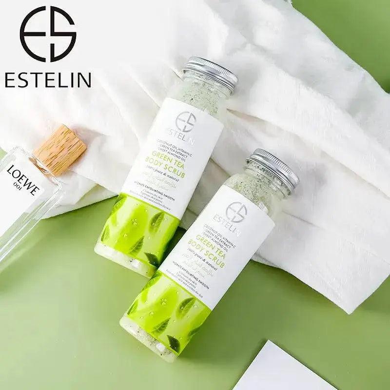 Estelin Bath Salt Soothing Body Scrub Exfoliating - Green Tea - 200g