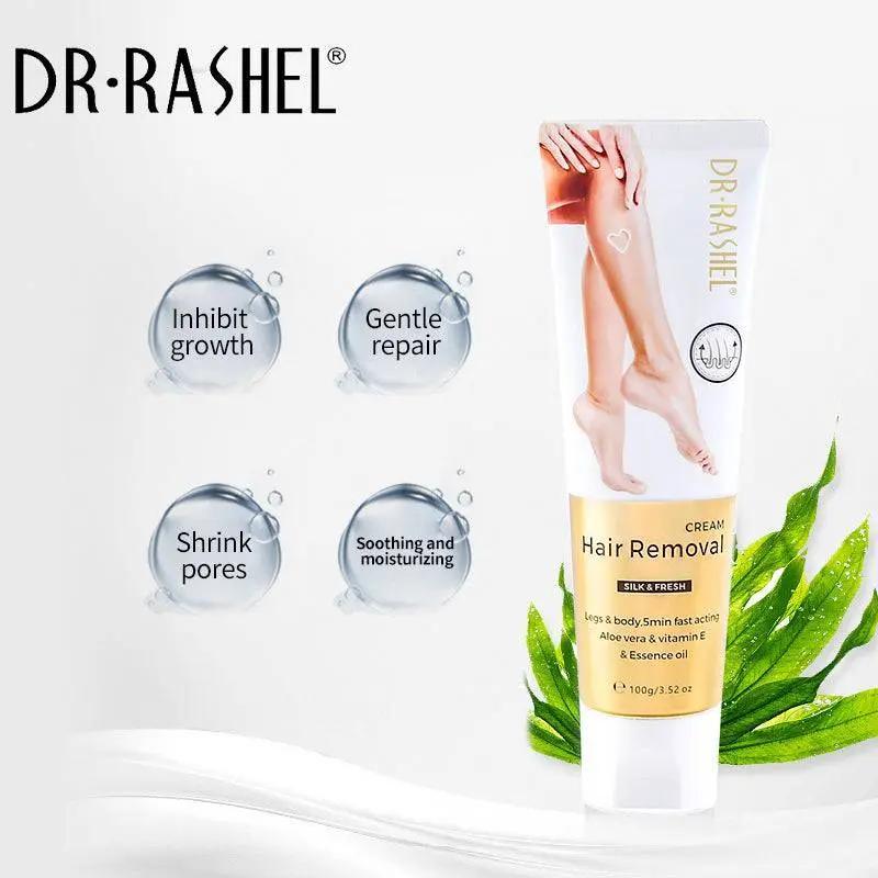 Dr.Rashel Aloe Vera & Vitamin E Silky Legs Underarm Bikini Line Body Depilatory Cream Hair Removal Cream - 100g