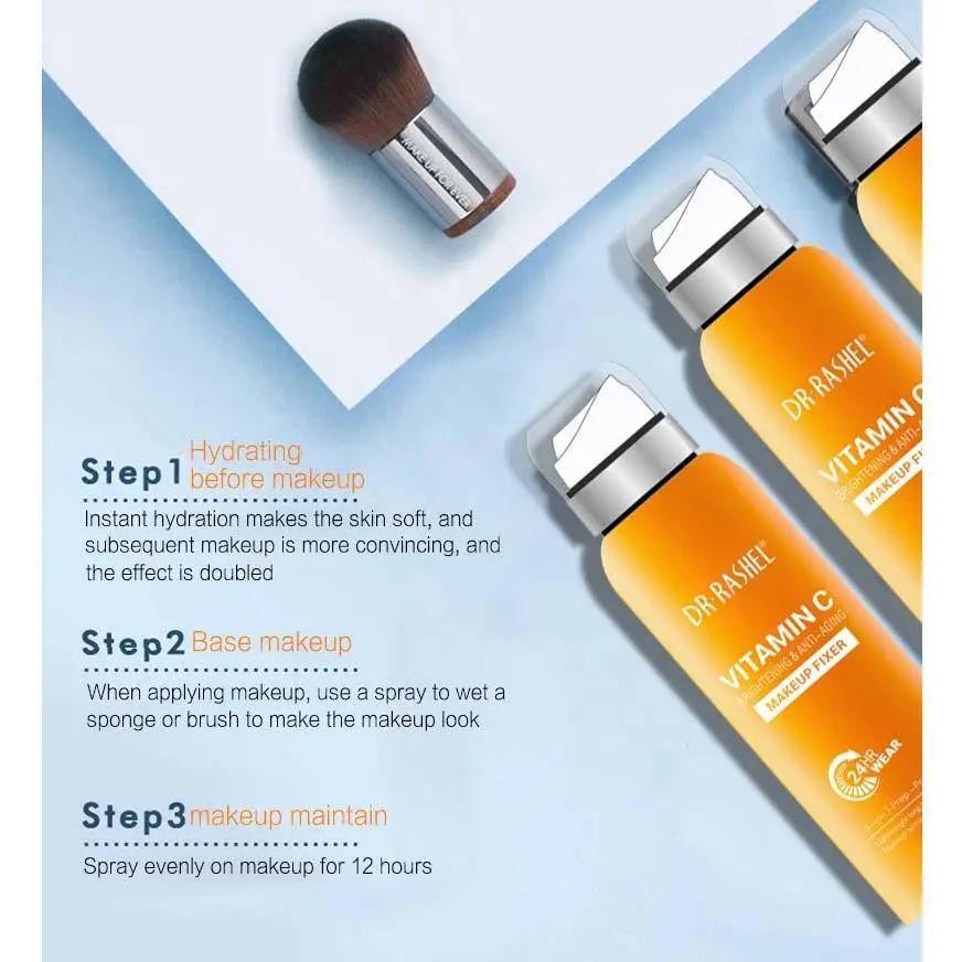 Dr.Rashel Vitamin C Brightening & Anti Aging Make up Fixer 3 in 1 Prep Primer Set - 160ml