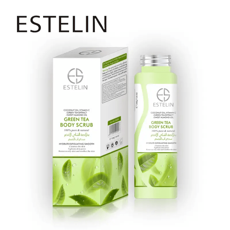 Estelin Bath Salt Soothing Body Scrub Exfoliating - Green Tea - 200g