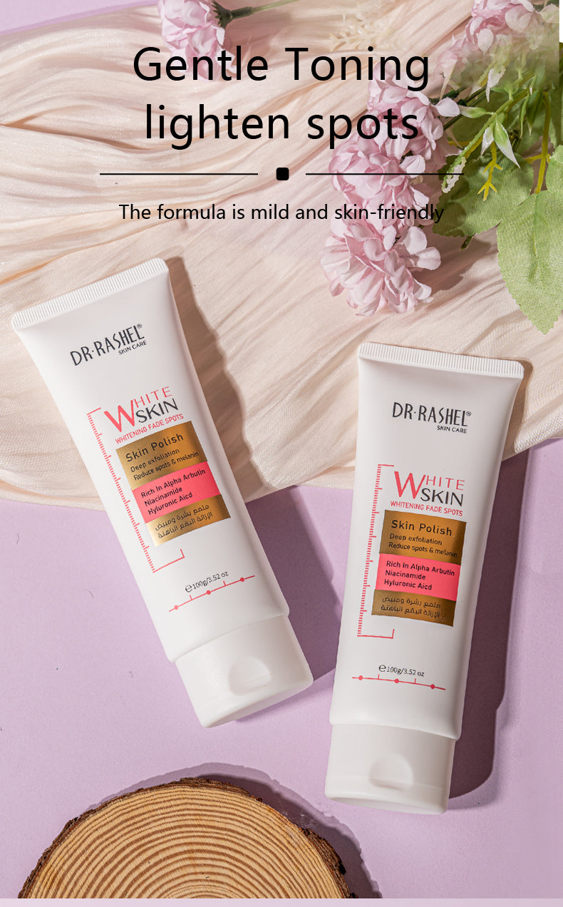 Dr Rashel Skin Care White Skin Whitening Fade Spot Skin Polish For Deep Exfoliation Reduce Spots & Melanin 100g