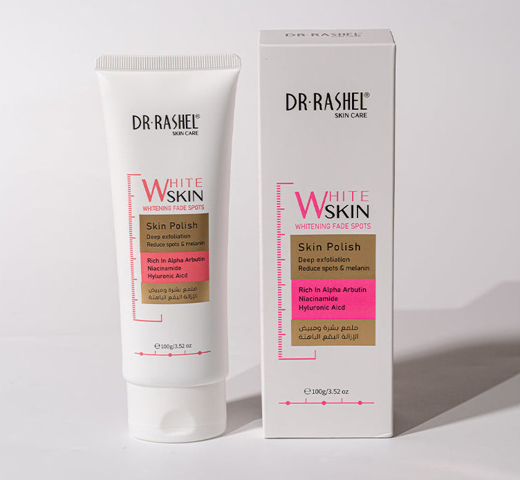 Dr Rashel Skin Care White Skin Whitening Fade Spot Skin Polish For Deep Exfoliation Reduce Spots & Melanin 100g