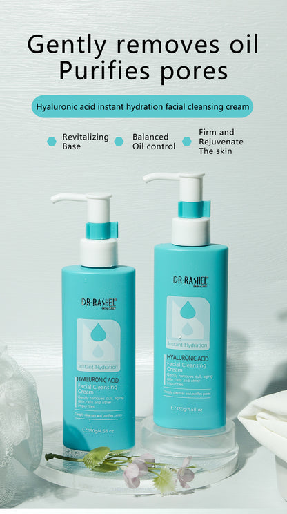 Hyaluronic Acid Instant Hydration Facial Cleansing Cream – (100g)