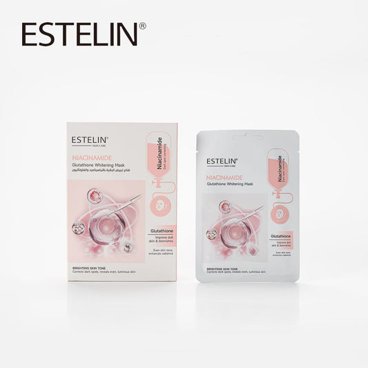 Estelin Niacinamide + Glutathione Whitening Mask | Brightening, Anti-Dullness & Skin Tone Correcting Sheet Mask