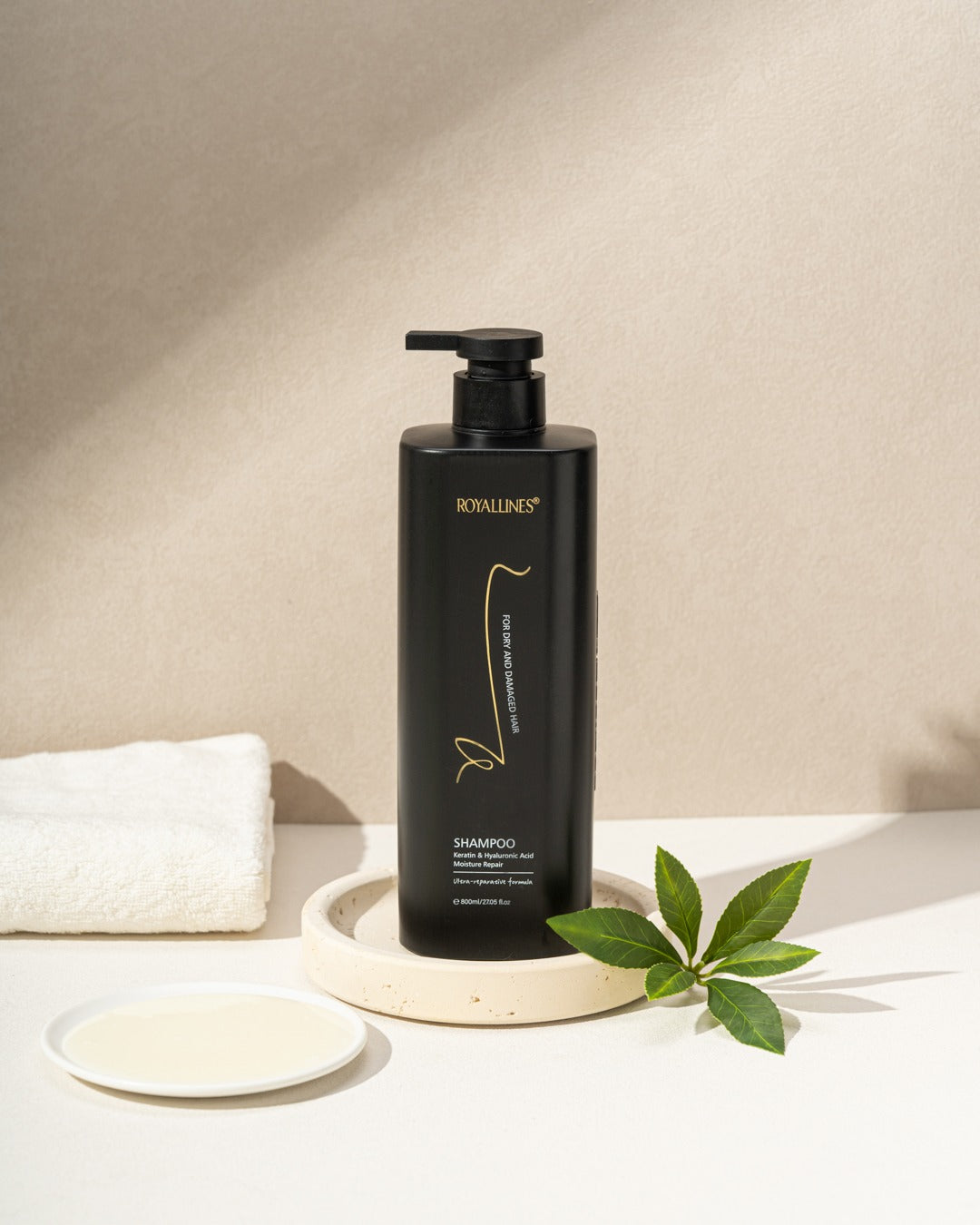 Royallines Moisture Repair Shampoo – 800ml | Keratin & Hyaluronic Acid for Dry & Damaged Hair