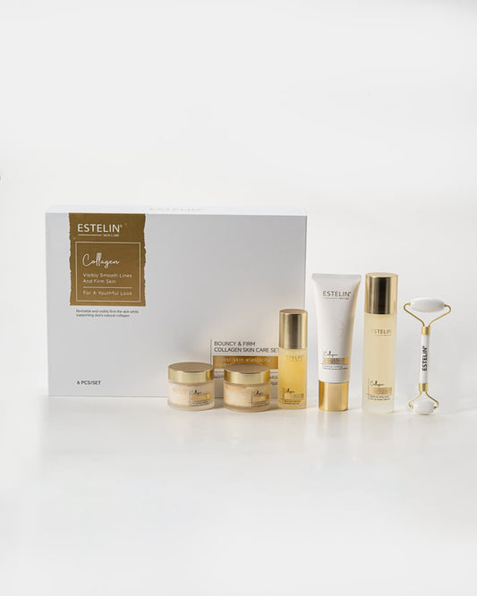 Estelin Collagen Bouncy & Firm Complete Skincare Set | 6-in-1 Anti-Aging, Hydrating & Firming Collection