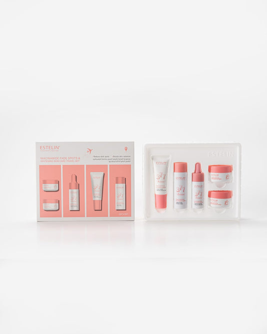 ESTELIN Niacinamide Fade Spots & Whitening Skin Care Travel Set – 5-in-1 Brightening & Hydration Essentials Kit