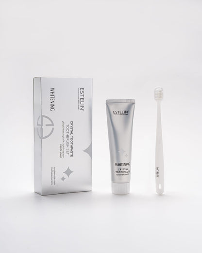 ESTELIN Whitening Crystal Toothpaste & Toothbrush Set – Advanced Enamel Care & Instant Brightening Formula