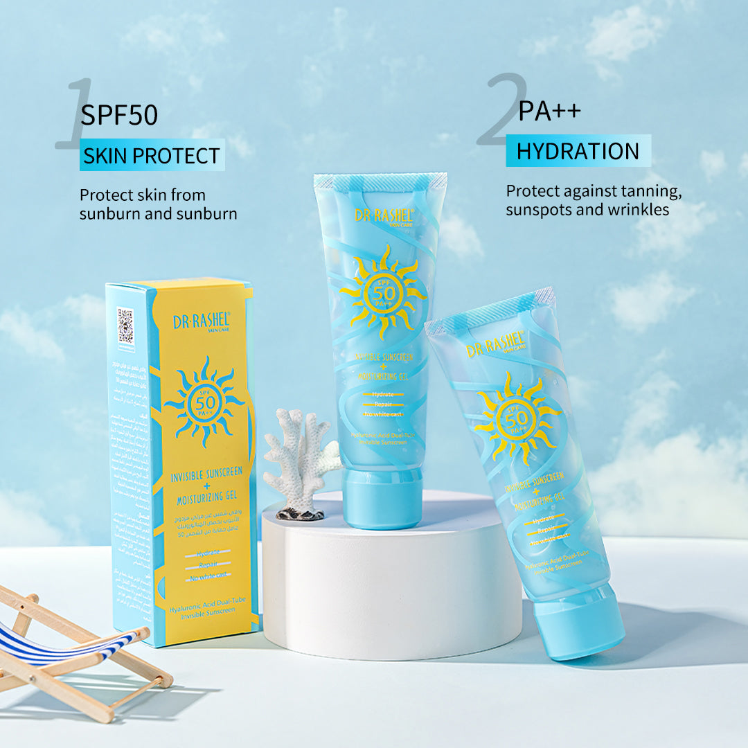 Hyaluronic Dual-Tube Sunscreen & Moisturizing Gel SPF 50+