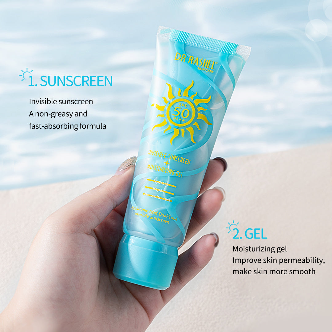Hyaluronic Dual-Tube Sunscreen & Moisturizing Gel SPF 50+
