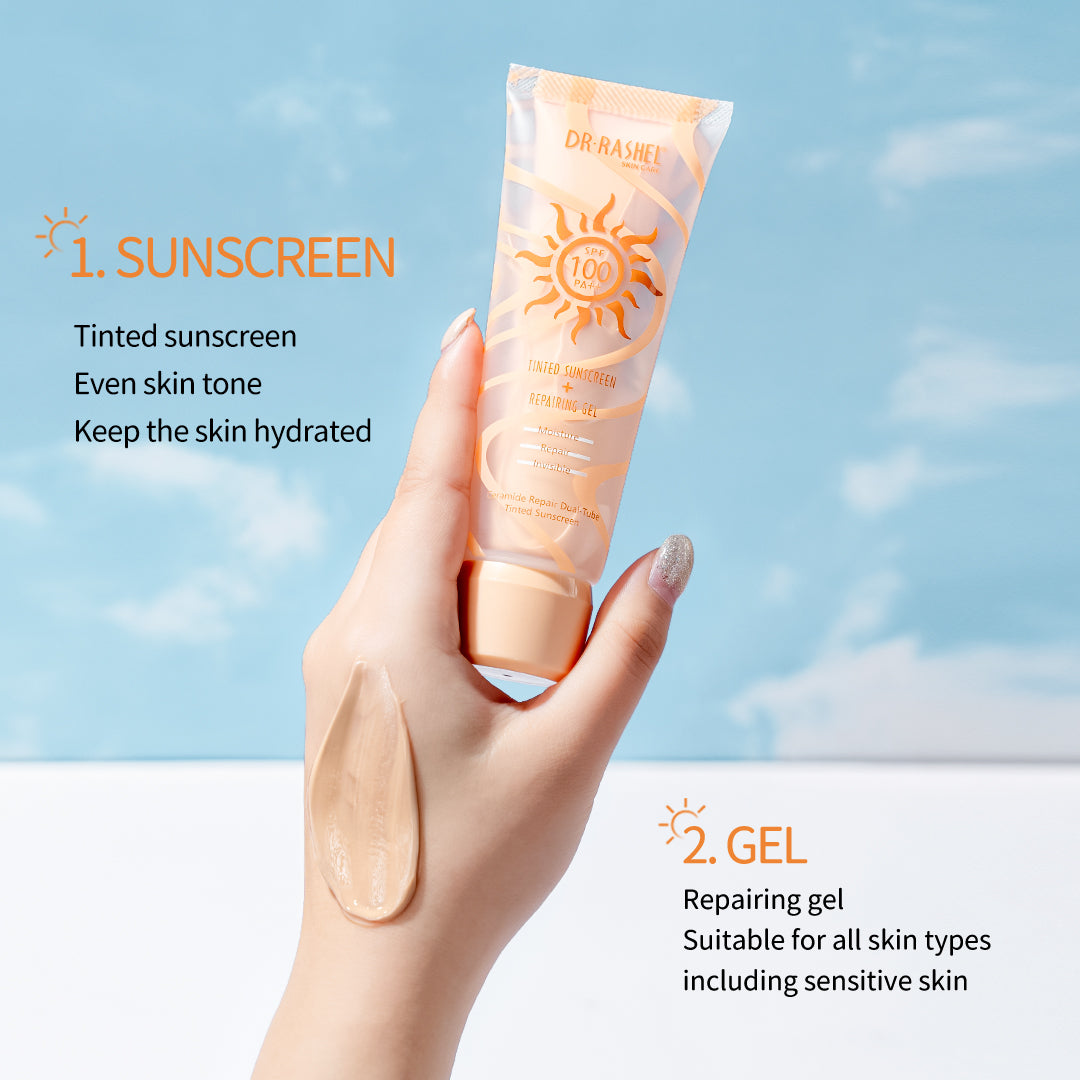 Ceramide Repair Dual-Tube Tinted Sunscreen+Repairing Gel 100 PA+