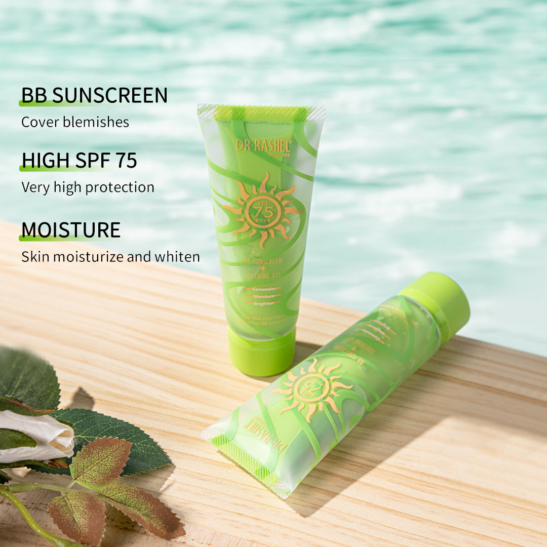 Aloe Vera Dual-Tube BB Sunscreen & Soothing Gel SPF 75+