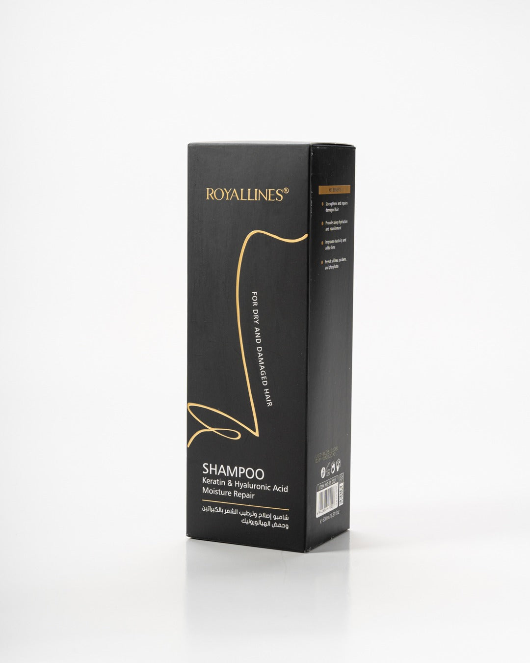 Royallines Moisture Repair Shampoo – 500ml | Keratin & Hyaluronic Acid for Dry & Damaged Hair