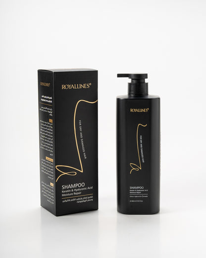 Royallines Moisture Repair Shampoo – 800ml | Keratin & Hyaluronic Acid for Dry & Damaged Hair