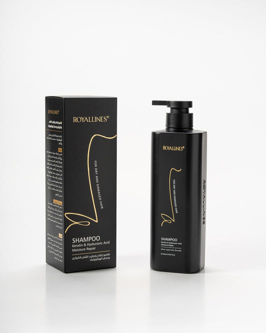 Royallines Moisture Repair Shampoo – 500ml | Keratin & Hyaluronic Acid for Dry & Damaged Hair