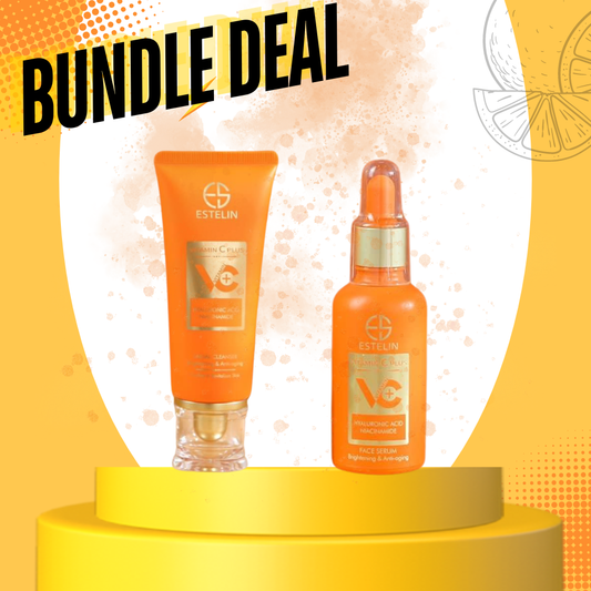   Estelin Vitamin C Plus Hyaluronic Acid Niacinamide Facial Cleanser &  Vitamin C Plus Hyaluronic Acid Niacinamide Face Serum bundle deal