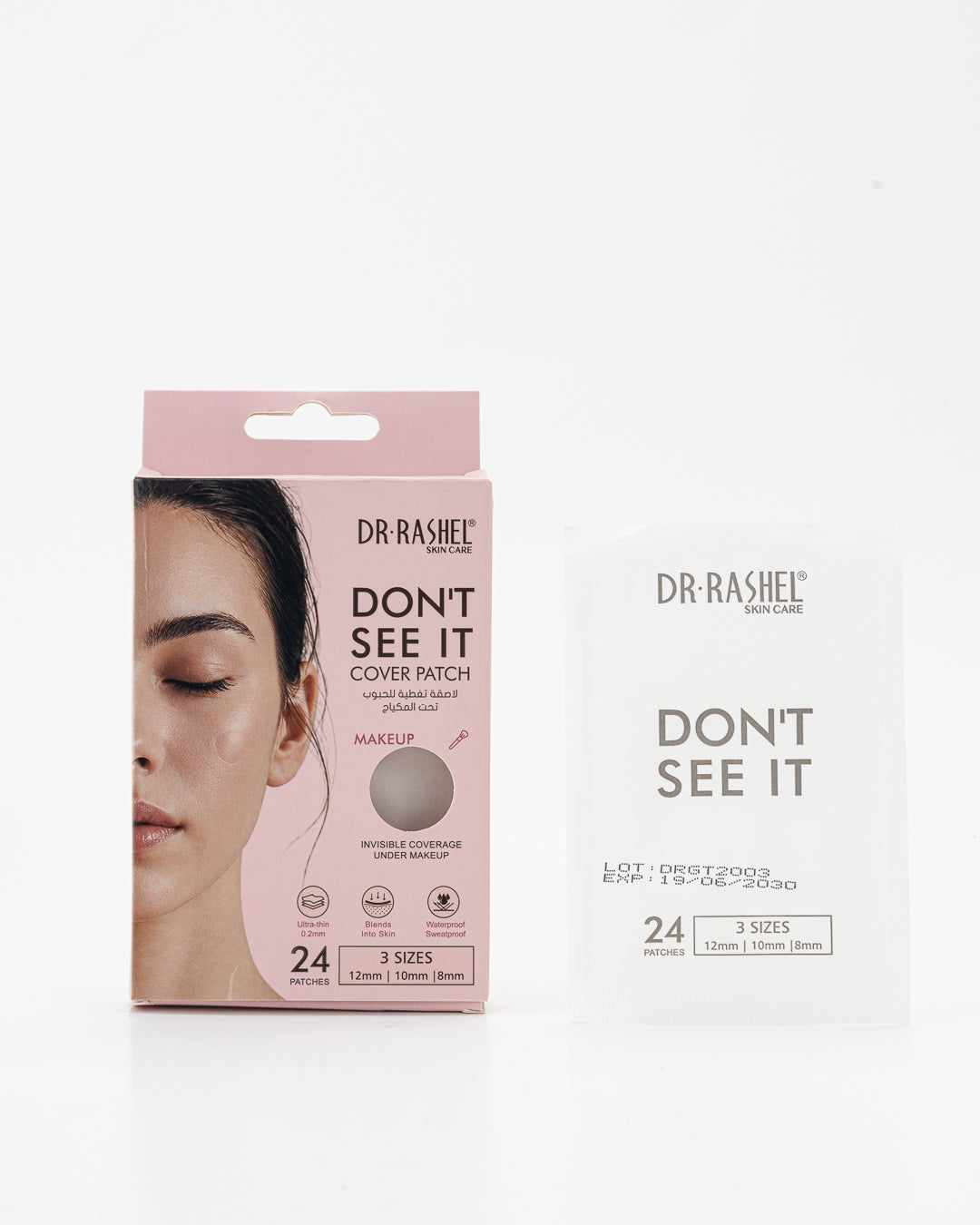 Dr Rashel Don’t See It Makeup Cover Patch displayed with patch sheet