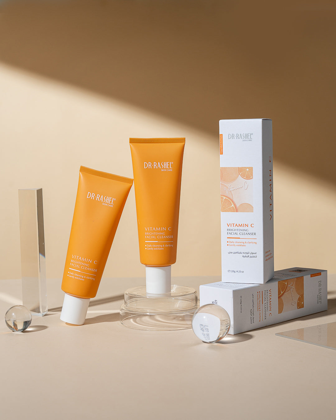 Dr Rashel Vitamin C Brightening Facial Cleanser – Deep Cleansing, Glow Boosting & Skin Tone Refining Face Wash (100g)